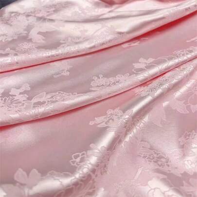 1 tấm vải satin jacquard gấm hoa co giãn dùng cho váy, lót rèm, bọc ghế và đồ thủ công, vải pha polyester spandex mềm mại, bền, phụ kiện may mặc