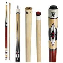 2节枫木台球杆，配13毫米皮革杆头、Uni-Loc接头和磨砂表面，适用于台球和游戏（A-026，19-21盎司）