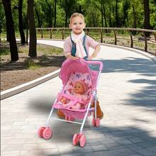 Anivia Brand Doll Stroller Playset, Suitable For Children 3+ Years Old, Includes 11-Inch Doll And Doll Stroller Toy Fits 11-Inch To 18-Inch Dolls, Great For Holiday, Christmas, And Birthday Gifts - Pink - View 2