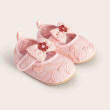 Infant Shoes For Female Babies With Soft Soles, Spring And Autumn Style, Princess Shoes, Pure Cotton Cloth Shoes, Anti Slip, 6-8-12 Months, One Year Old - Baby Pink - View 8