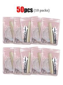 100pcs (20 Packs). Nail Tool Set, Pigment Palette, Color Bar, Disposable Brush, Professional Pigment Mixing. Nail Oil Glue Watercolor Color Mixing And Blending Multifunctional Nail Salon Tool, Disposable Nail Paint Color Palette Tool. - Multicolor - View 6