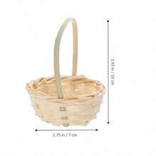 6 piezas mini tela cesta de flores set árbol de navidad decoración de vacaciones boda/casa de muñecas bambú tejido flores accesorios cesta - Comosemuestra - Ver 2