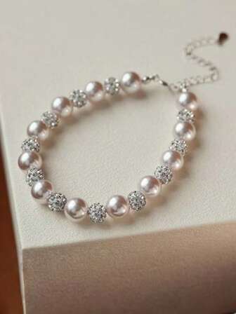 1pc Elegant Women's Jewelry S925 Sterling Silver Bracelet With Manta Rose Purple Shell Beads, Sparkling Bracelet For Women, High-End Elegant, Versatile, Party Gift