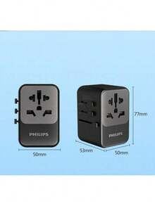 PHILIPS Convertidor de energía universal SPB1008: rendimiento de carga de 65 W de alta eficiencia, tecnología de nitruro de galio, compatibilidad de enchufe global, diseño de viaje liviano. - Ver 8