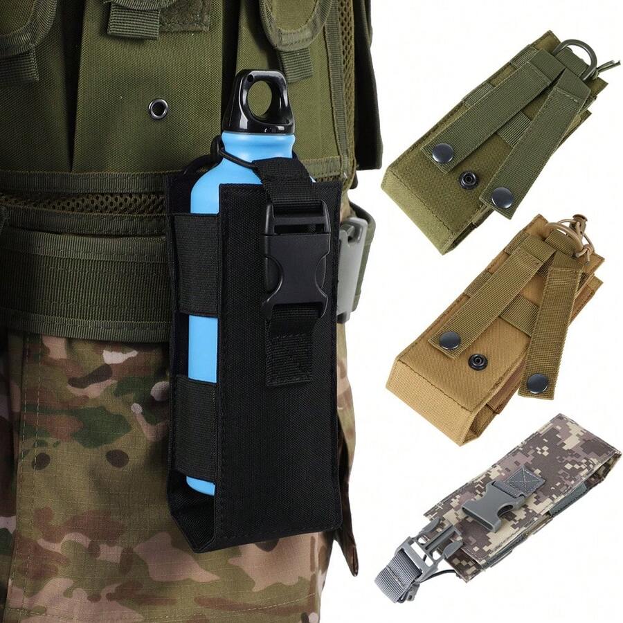 Outdoor Sports Water Bottles Pouch Bag, Tactical Drawstring Molle Water Bottle Holder, Tactical Pouches, Travel Water Bottle Bag, Tactical Hydration Carrier