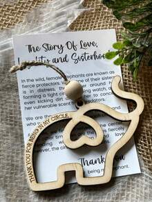 1 pieza/2 piezas Tarjeta de con elefante, regalo de elefante con una historia de amor y lealtad, colgante de elefante de hermandad y , adecuado para mujeres, mejor regalo de para hermanas y amigas, regalo de Año Nuevo, regalo de cumpleaños de San Valentín - Multicolor - Ver 1