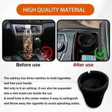 Car Ashtray Smokeless Smellproof Windproof Self-Extinguishing Auto Ashtray Portable Mini Vehicle Cigarette Trash Can For Most Cup Holder Universal Car Accessories For Vehicles Home Office Black-Liuruisongdediana