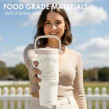 Pink Bow Stainless Steel Straw Lid Tumbler 30oz With Carry Handle For Women Girls, Insulated Travel Coffee Cup, Gift For Sports Outdoor Workout Christmas Birthday - Teacher - 查看 6