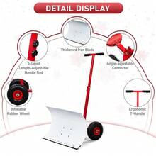 29 X 18in-Handle Snow Plow With Inflatable Wheels Heavy Duty - 1 - View 3