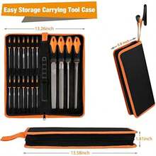 Conjunto de Archivos, Juego de Limas y Escofinas de 19 Piezas de Equipaje de Mano, Kit de Limas Multiusos Incluye Aguja, Plana, Redonda, Semiredonda, Triangular y cepillo, 4x 200mm, 14x 110mm(default) - Multicolor - Ver 3