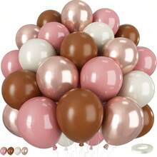 41pcs/30pcs Set Of 10-Inch Vintage Pink, Brown, Champagne Gold, Sand White Latex Balloons, Suitable For Valentine's Day, New Year, Birthday Party, Bachelorette Party, Wedding Decoration - Multicolor - View 3