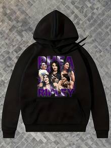 2026 NEW WWE Fan Merchandise Featuring Rhea Ripley'S Wrestlemania Smackdown  Hoodie Long 50% Cotton + 50% Polyester Fiber 1PC 280g - Black - View 1