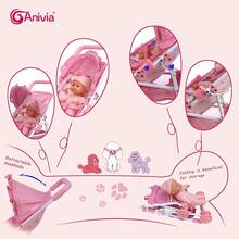 Anivia Brand Doll Stroller Playset, Suitable For Children 3+ Years Old, Includes 11-Inch Doll And Doll Stroller Toy Fits 11-Inch To 18-Inch Dolls, Great For Holiday, Christmas, And Birthday Gifts - Pink - View 4