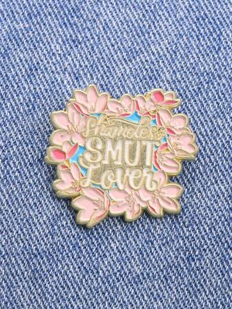 1pc Metal Slogan Enamel Brooch, Creative Punk Gothic Style Lapel Pin, Backpack Clothes Jewelry Accessory Gift