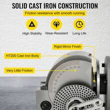Juego de cabezal divisorio BS-1 Juego de fresado semiuniversal con mandril de 3 mordazas de 6" con mandril de 6" + contrapunto + placas divisorias para fresadora y perforadora - Plateado - Ver 3