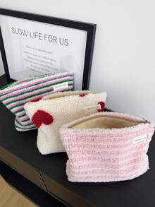 MEYOU FAIRY Makeup Bag, Portable Hand-Held Bag, Storage Bag, Toiletry Bag, Large Capacity Makeup Bag, Cosmetics Storage Tissue Storage, Essential Travel Bag, Storage Bag, Women's And Girls' Sanitary Napkin Storage Bag, Student Pencil Case, Inner Bag, Zip Cord Hand-Held Storage Bag, With Zipper