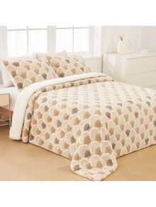 Edredón con Borrego Sherpa – Extra suave y cálido, con fundas incluidas - Albaricoque - Ver 5