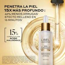 Sérum facial L'BEL Concentré 15% ácido hialurónico 30 ml | Suero antiedad hidratante con colágeno, antioxidantes y vitamina E | Tratamiento facial avanzado que rellena líneas de expresión, reafirma y mejora la elasticidad de la piel | Sérum con ácido hialurónico concentrado para hidratación profunda y efecto rejuvenecedor | Fórmula ligera de rápida absorción ideal para todo tipo de piel | Suero facial profesional que suaviza, revitaliza y aporta luminosidad al rostro | Producto de skincare premium para rutina diaria de cuidado facial, día y noche | Hidratante facial concentrado L'BEL para piel seca, mixta o madura con efecto reafirmante y rejuvenecedor. - transparente - Ver 4