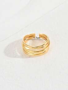 1 Pc Fashionable Women's Party Prom Half Round Open Ring - Yellow Gold - View 5