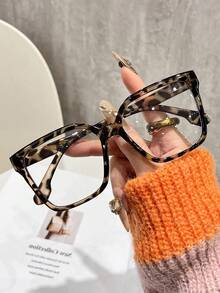 1pc Women Geometric Frame Fashion Clear Glasses For Reading Daily School Life Office Accessories