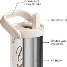 Pink Bow Stainless Steel Straw Lid Tumbler 30oz With Carry Handle For Women Girls, Insulated Travel Coffee Cup, Gift For Sports Outdoor Workout Christmas Birthday - 基督教 2 - 查看 2