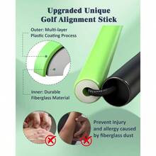 Alignment Sticks, 2 Pack Upgraded 49 Inch Collapsible Alignment Stick Practice Rods Aid Aiming, Putting, Swing Trainer, Posture Corrector With Tube Case, Training Equipment - ban đầu - Xem 3