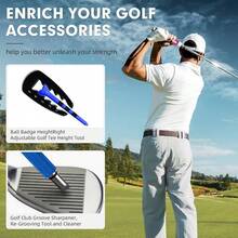 5 - In - 1 Training Kit: Grip Trainer, Swing Correcting Arm Band, High - Resolution Impact Tape Correct Position, Adjustable Tee Height Club Groove Sharpener Adjusting Hitting - Hồng - Xem 4