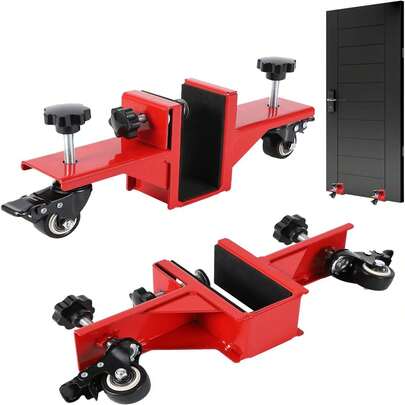 2 Pack Door Installation Kit, 750 LB Capacity, Professional Heavy Duty Door Dolly, Fit 0 To 1-7/8 In Panels, Panel Carrier Mover With Lockable Wheels For Construction & Remodeling, Black  Door Installation Dolly With Lockable Wheels, Fits 0 To 1.88 Inch Panels, 750 Lb Capacity, Heavy Duty Steel Construction For Pre-Hung, Front & Slab Doors,Black