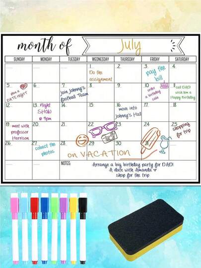 Zmazywalny magnetyczny kalendarz do lodówki, magnetyczny kalendarz na tablicę, miesięczny kalendarz magnetyczny z menu i notatkami, kalendarz do lodówki, magnetyczny kalendarz zmazywalny, wystrój kuchni, miesięczny planer do lodówki, akcesoria do lodówki, do planowania listy obowiązków i menu (różne rozmiary)