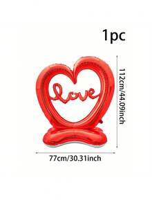Large Heart-Shaped Balloon With LOVE Letter Arch Set - Red Transparent Balloons With Hollow Heart Shape, Suitable For Valentine's Day, Wedding, Engagement, Birthday - Sturdy Base, Easy To Install, Durable, Suitable For Indoor Use, Birthday Balloon Decor - Multicolor - View 7
