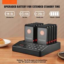 Restaurant Wireless Pager System 10 Beepers Guest Queuing Calling Control - 1 - View 3