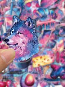 SCXXBSW 50 Peças Adesivos Decorativos de Grafite Céu Estrelado em Estilo Cartoon para Copos, Laptops, Malas, Capas de Celular, Adesivos Transparentes Duplos - Multicolorido - Visão 5