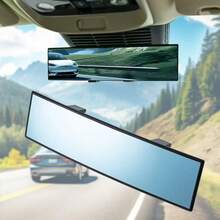 11.81 Inch Panoramic Convex Rearview Mirror - For Car, SUV And Truck Use, Clip On Wide-Angle, Reducing Blind Spots - Black - View 9