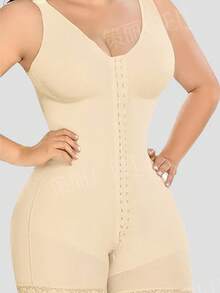High Compression Body Shapewear Women F Ajas Colombianas Corrective Girdle Tummy Control Post Liposuction BBL Slimming Waist Belt - Apricot - View 6