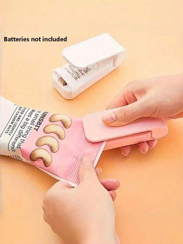 1pc Portable Mini Heat Sealer For Food Bags, Vacuum Food Sealer Plastic Bag Heat Sealing Snacks Sealer Machine Poly Tubing Plastic Bag Kit Tool - Thermal Plastic Bag Closure For Freshness - Easy To Use Packing Kitchen Accessory (Batteries Not Included) (Random Color)