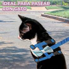 Kit Arnes Correa Diseño Moño Ajustable Cómodo Mascota Perros - Azul - Ver 5