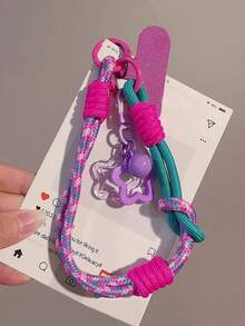 1条星形吊坠腕带手机挂绳，可拆卸双用途拇指环腕带，户外旅行徒步编织耐用腕绳，男女通用，附带垫子（不含照片卡） - 多色2 - 查看 11