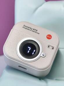 Air TWS 半入耳式蓝牙耳机，相机造型翻盖设计，TWS 环绕立体声，便携式无线耳机带麦克风，兼容 17、S25 等机型，配备 180mAh 充电盒，音乐耳机，游戏耳机，礼品耳机 - 均碼 - 查看 2