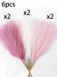 10/20/30/40 株人造芦苇草，高 21.27 英寸（54 厘米）。蓬松的丝绸人造芦苇草花。波西米亚风格装饰。适用于情人节、母亲节、春季家居装饰、客厅、厨房、婚礼、花瓶、卧室、房间、花园。 - 粉紅白淺粉 - 查看 11
