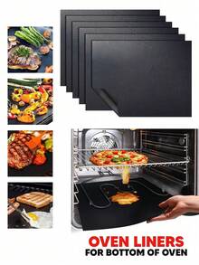 1/3/5 Pcs Of Reusable Non-Stick Baking Mats, Which Can Protect The Bottom Of The Oven And Are Easy To Clean. Classic Black Style. High-Quality Non-Stick Cooking Mats, Suitable For Electric Ovens Or Gas Oven Campers, Camping, Outdoor Baking, Barbecuing And Microwave Ovens. Halloween/Christmas Baking Mats.
