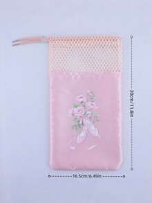 1 Pezzo Borsetta da danza portatile in rete, sacchetto di stoccaggio traspirante per scarpe, organizer borse per ragazze, borse portascarpe con coulisse per scarpe da danza