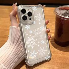 Snowflake Christmas Christmas Gift Snowflake Pattern Transparent Phone Case For  17,16,15,14,13,12 /  16,15,14 Plus /  17,16,15,14,13,12 Pro /  17,16,15,14,13,12 Pro Max /  17 Air /  11 / 11 Pro Max, Shockproof Soft Back Case - Perfect Holiday Gift, Seasonal Gifts, Holiday Accessories, Decorative Design, Flexible Materials, Tech Enthusiasts Holiday Decoration, Fashion Protective Case, Decorative Box, Flexible Material,  Phone Case, Gift Shopper, Fashion Enthusiast GIF-FOR-YOU Snowflake - Màu be - Xem 7