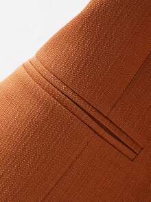 Áo khoác vest không tay cổ chữ V cài một hàng khuy thời trang dành cho nữ mùa xuân/thu. - trái cam - Xem 6