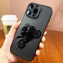 Funda de teléfono mate con diseño de carrera de motocicletas de dibujos animados compatible con Apple 16, 16E, 15, 14, 13, 12, 11 Pro, XR, XS, X, 8, 7, SE Plus, Max, funda dura transparente compatible con iPhone 17 Pro, 17 Pro Max, 17 - SFBLA06 - Ver 7