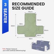 YSTELLAA 1/2/3/4 Seater Sofa Cover, Quilted Sofa Protector With Side Pockets, Living Room Non-Slip Washable Couch Cover, Scratch-Resistant For Pets Dogs Cats - Mint Green - View 6