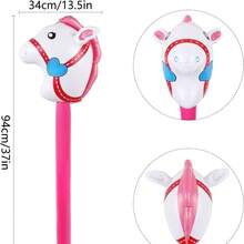 Palo inflable con forma de caballo, accesorio de actividad infantil con caballo inflable en forma de animal, palo inflable en forma de mini caballo rosa, para fiestas y eventos - Multicolor - Ver 7