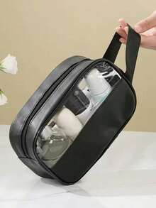 1pc Transparent Visible Travel Makeup Bag, Multifunctional Waterproof Storage Pouch, Portable Minimalist Toiletry Organizer Bag For Cosmetics, Skincare, Suitable For Beach, Travel, Dorm, Party, Birthday Gift For Women, Friends, Family,Pouch,Makeup Pouch,Travel Essential - Multicolor - View 4