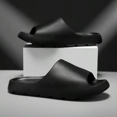 Chanclas de suela gruesa para uso casual al aire libre, deslizadores versátiles y sencillos unisex