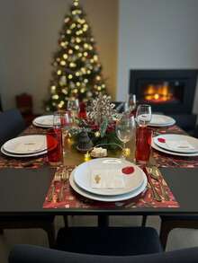 Manteles Navidad Individuales de Papel (paquete 12 piezas) - Rojo - Ver 4