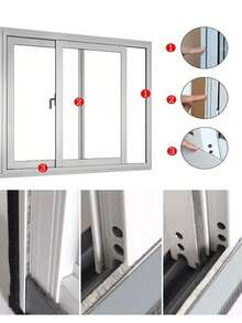 1 Rollo de burlete - a prueba de sonido, a prueba de viento, a prueba de polvo, adecuado para la decoración del hogar, burlete adhesivo de cepillo, sello a prueba de sonido, polvo y viento para puertas y ventanas - Multicolor - Ver 3